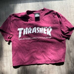 Thrasher Maroon/White Logo Kids T-Shirt